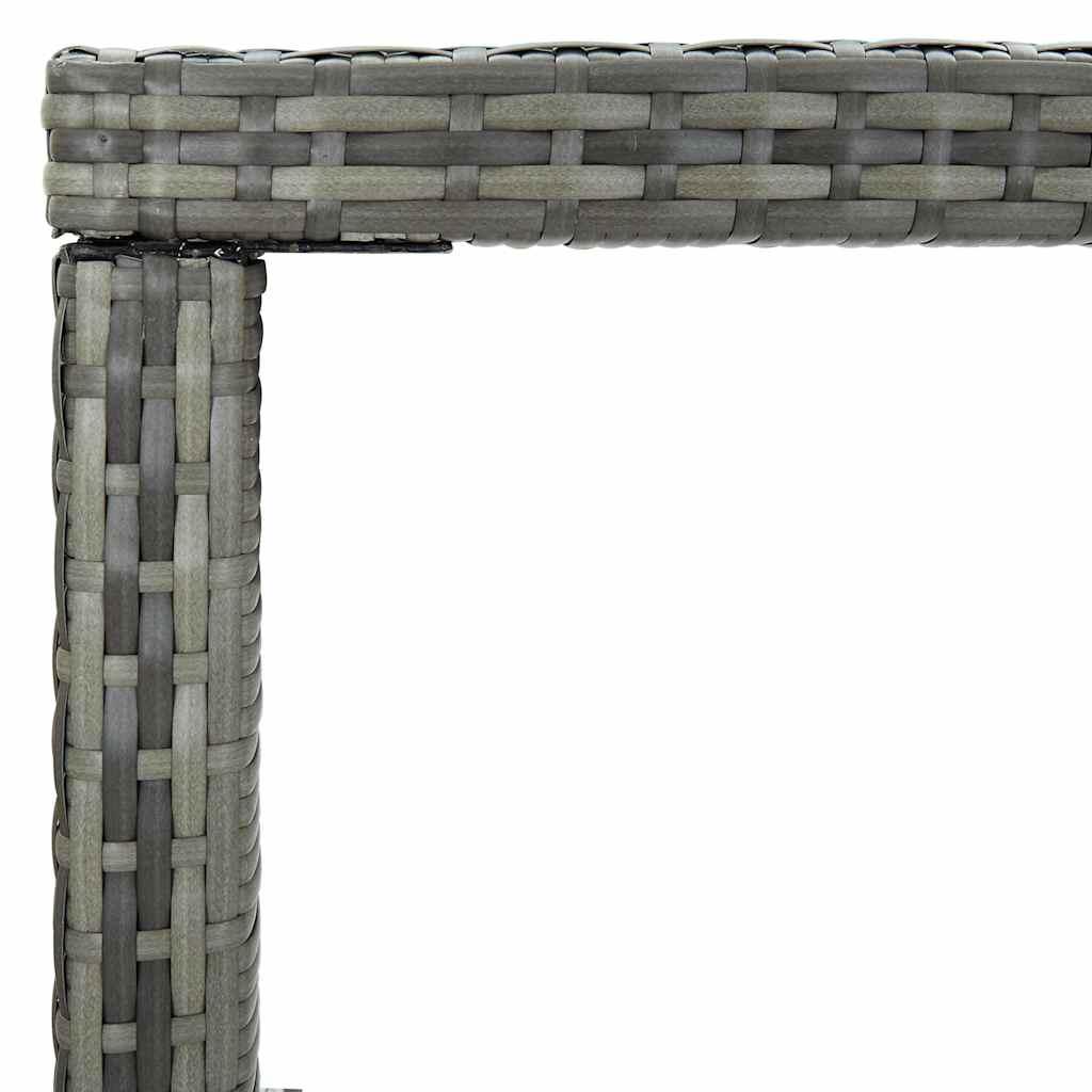 Mesa alta de jardín ratán sintético y vidrio