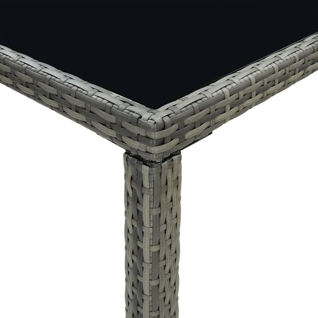 Mesa alta de jardín ratán sintético y vidrio