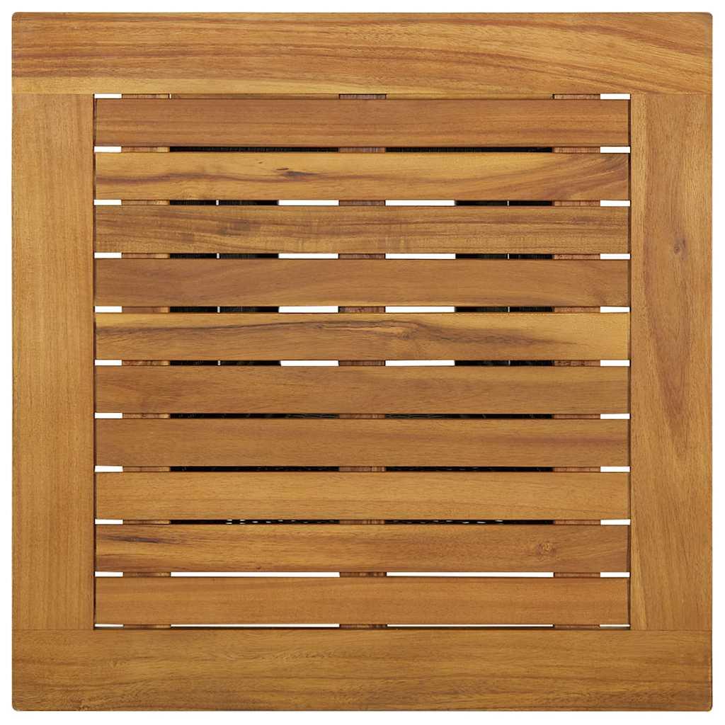 Mesa alta ratán sintético y madera de acacia negro 80x80x110 cm