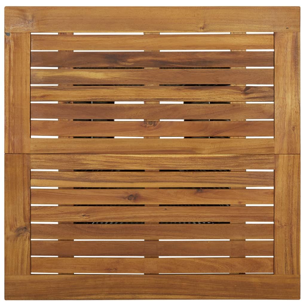Mesa alta ratán sintético y madera de acacia negro 80x80x110 cm