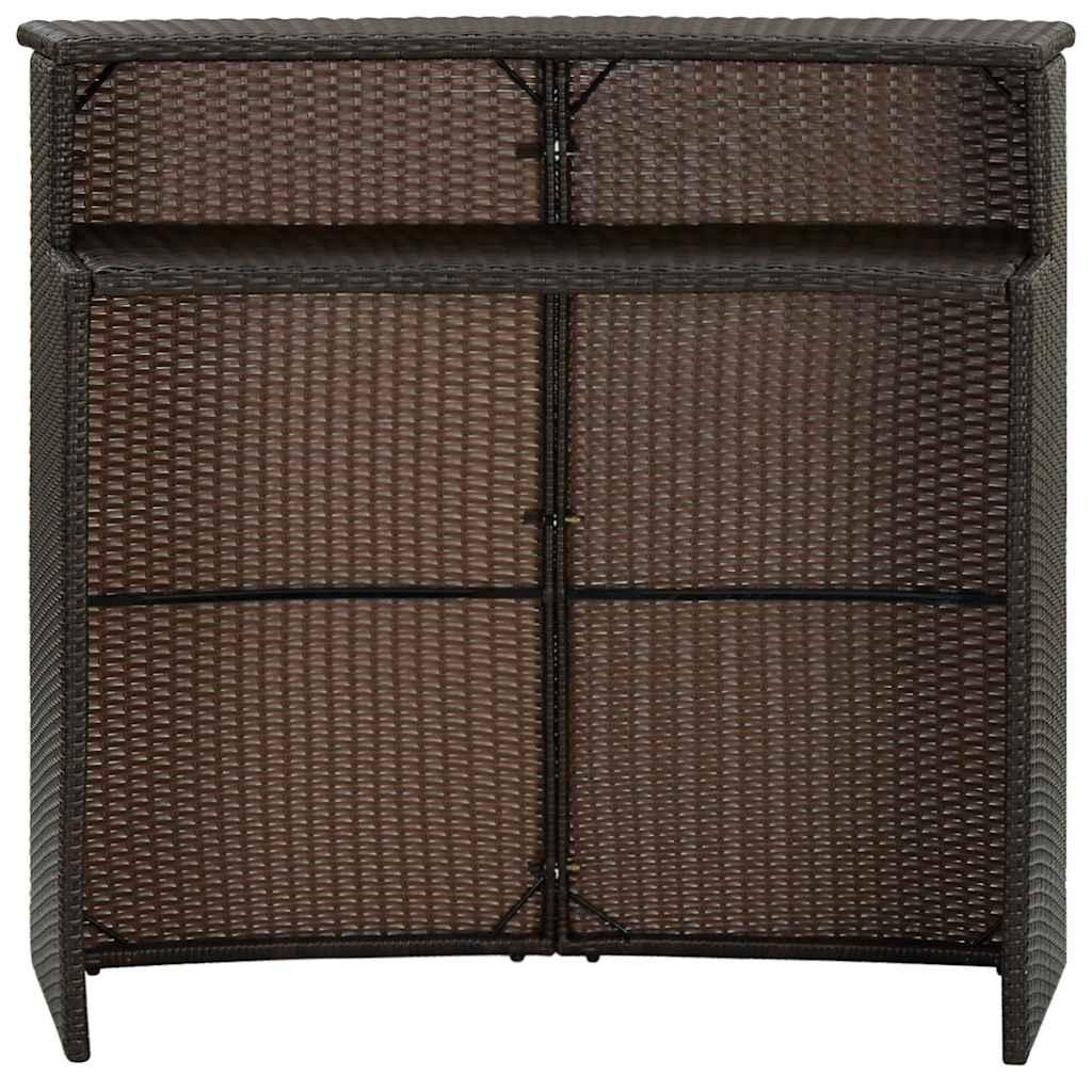 Mesa alta para jardín ratán sintético negro 60,5x60,5x110,5 cm