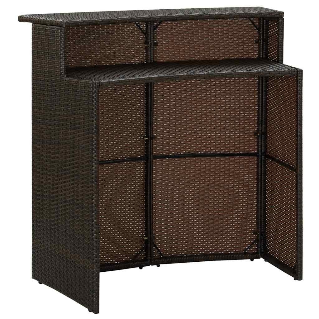 Mesa alta para jardín ratán sintético negro 60,5x60,5x110,5 cm