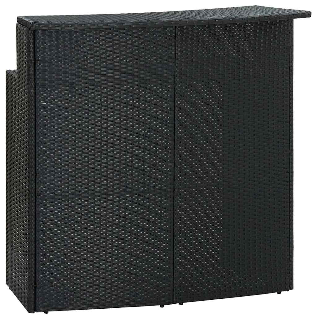 Mesa alta para jardín ratán sintético negro 60,5x60,5x110,5 cm