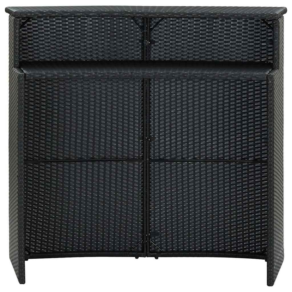 Mesa alta para jardín ratán sintético negro 60,5x60,5x110,5 cm