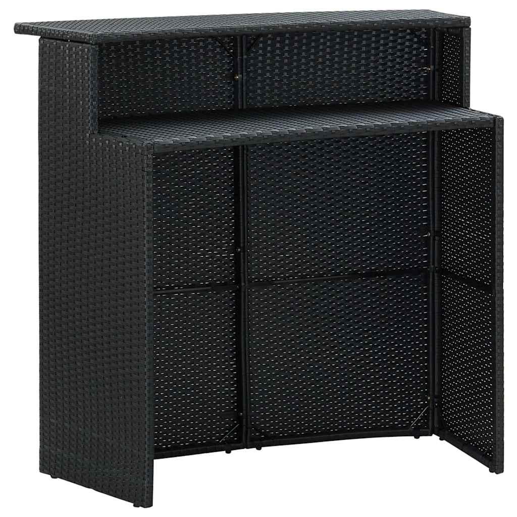 Mesa alta para jardín ratán sintético negro 60,5x60,5x110,5 cm