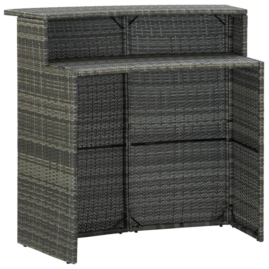 Mesa alta para jardín ratán sintético negro 60,5x60,5x110,5 cm