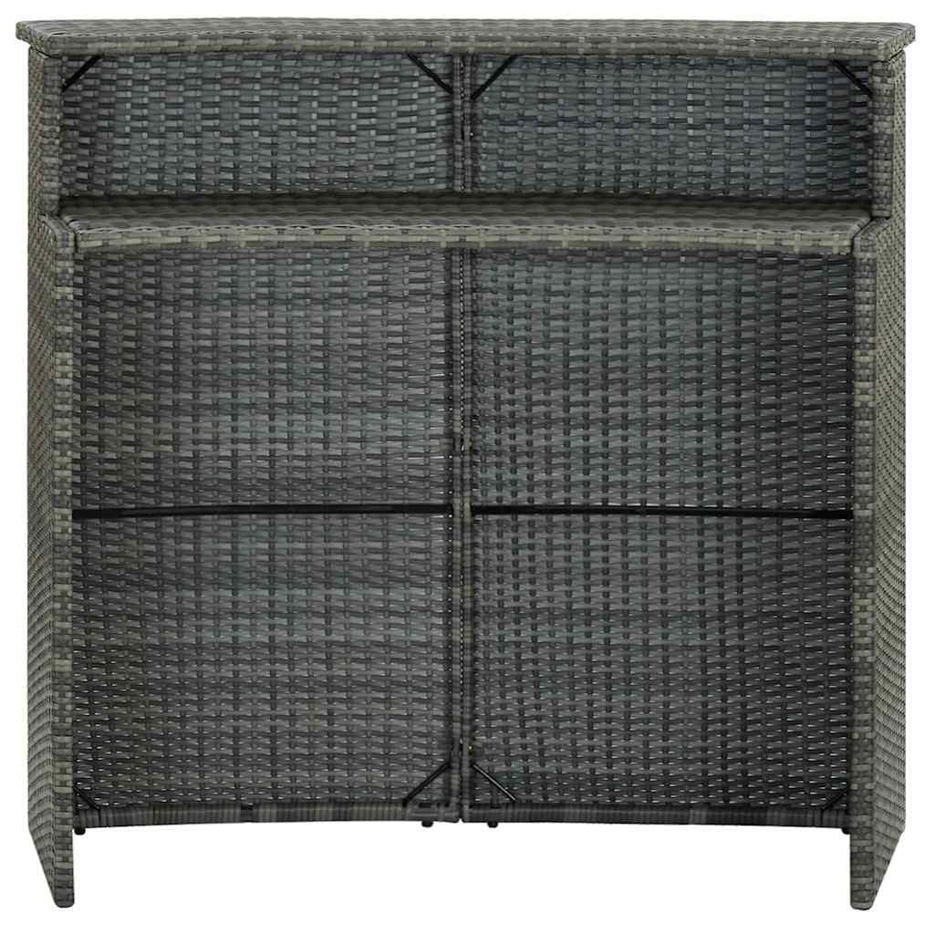 Mesa alta para jardín ratán sintético negro 60,5x60,5x110,5 cm