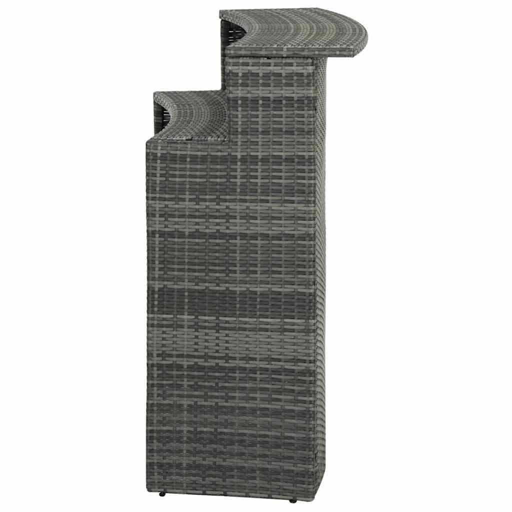 Mesa alta para jardín ratán sintético negro 60,5x60,5x110,5 cm