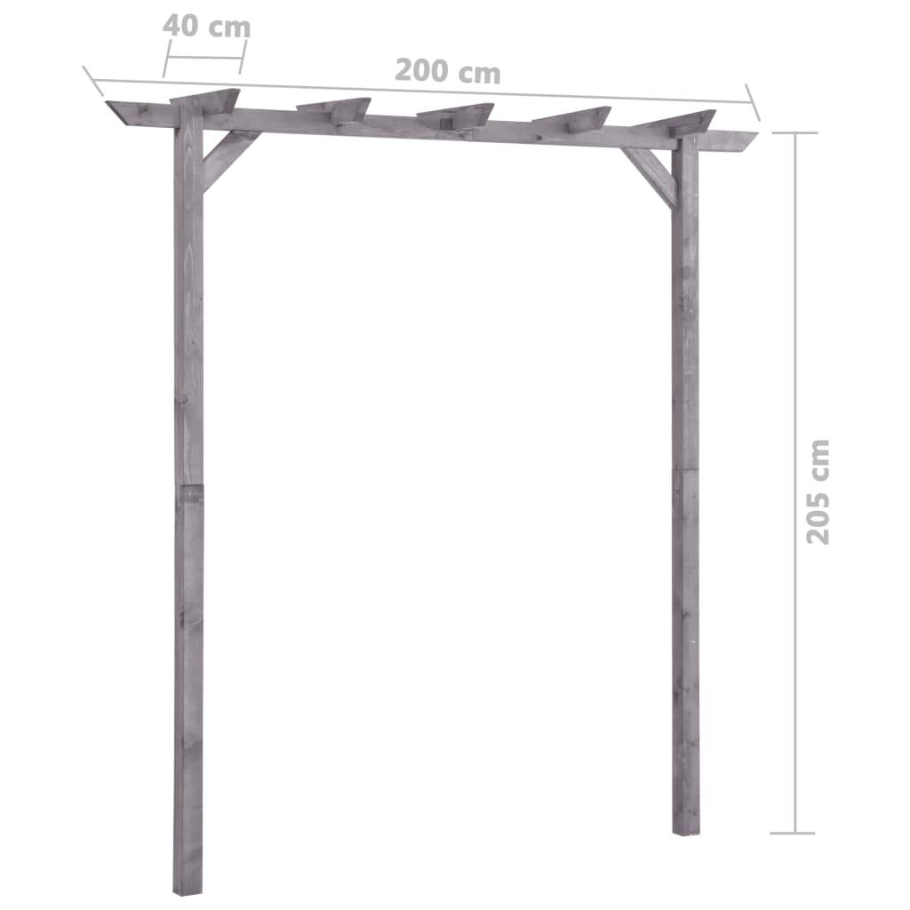 Pérgola de jardín de madera de pino impregnada 200x40x205 cm