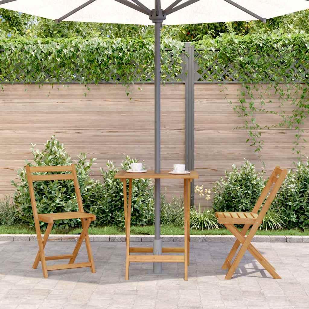 Mesa plegable de jardín de madera maciza de acacia 120x70x74 cm