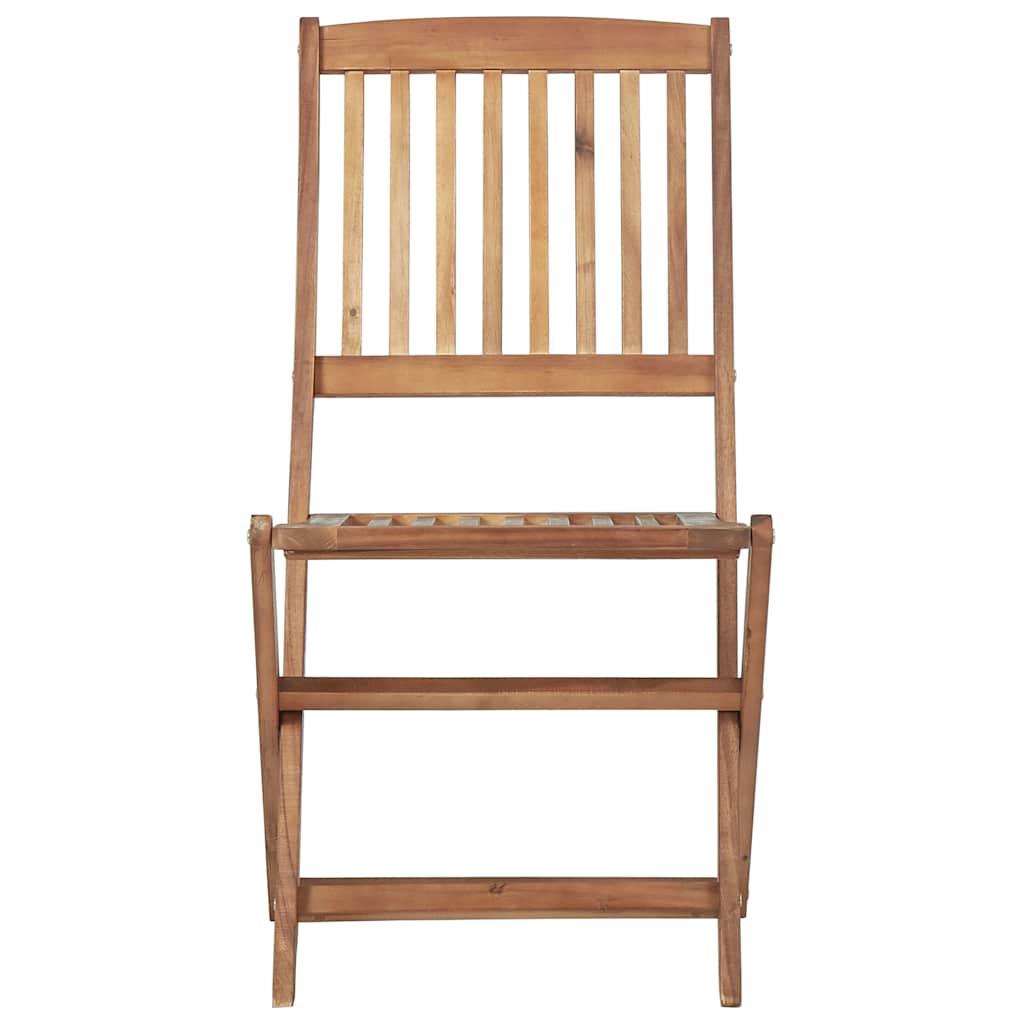 Sillas plegables, 4 unidades, 54,5 x 61,5 x 86,5 cm, madera maciza de acacia