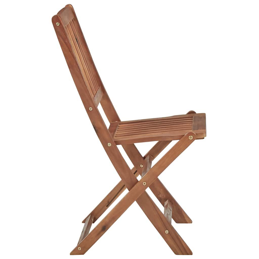 Sillas plegables, 4 unidades, 54,5 x 61,5 x 86,5 cm, madera maciza de acacia