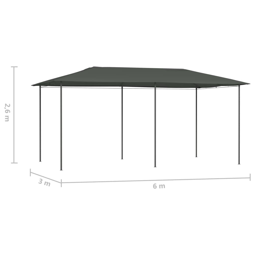 Cenador gris antracita 2,98x5,3x2,59 m 160 g/m²