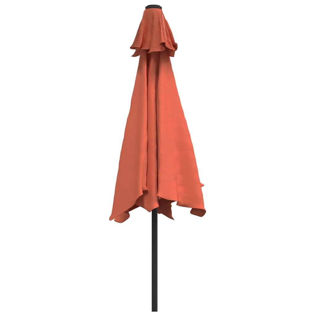 Sombrilla de jardín con palo de metal terracota