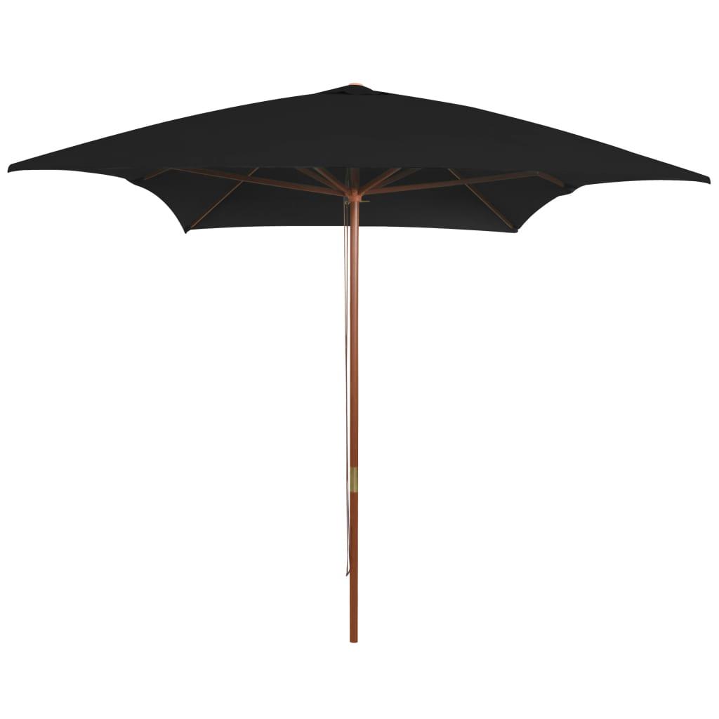 Sombrilla de jardín con palo de madera 350 cm gris antracita