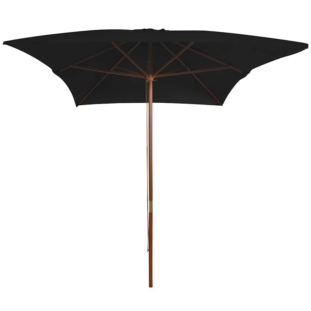 Sombrilla de jardín con palo de madera 350 cm gris antracita