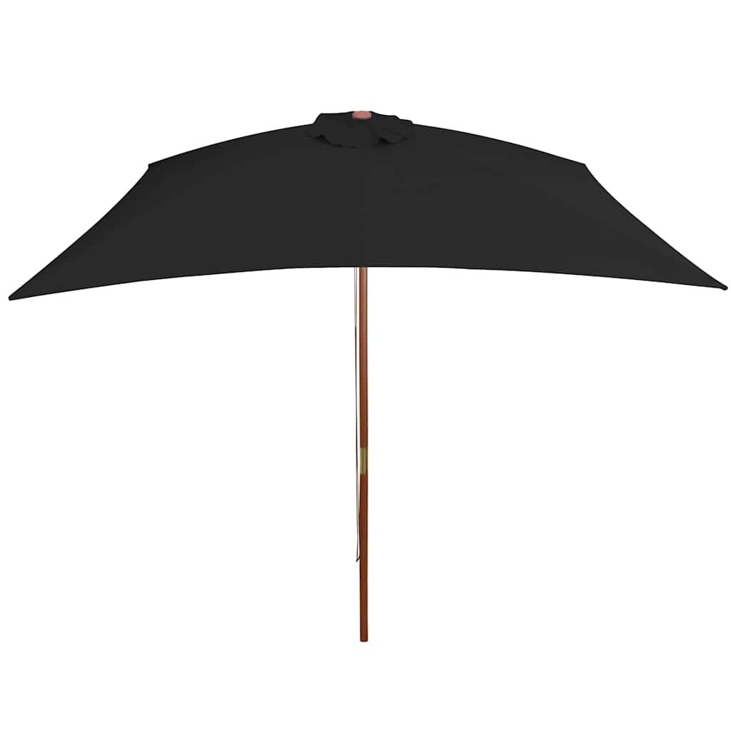 Sombrilla de jardín con palo de madera 350 cm gris antracita