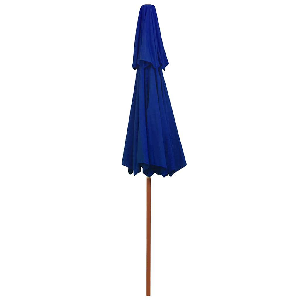 Sombrilla de dos niveles palo de madera blanco crema 270x270 cm