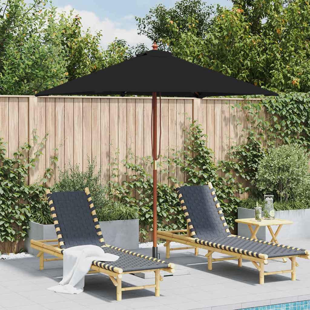 Sombrilla de jardín con palo de madera 350 cm gris antracita