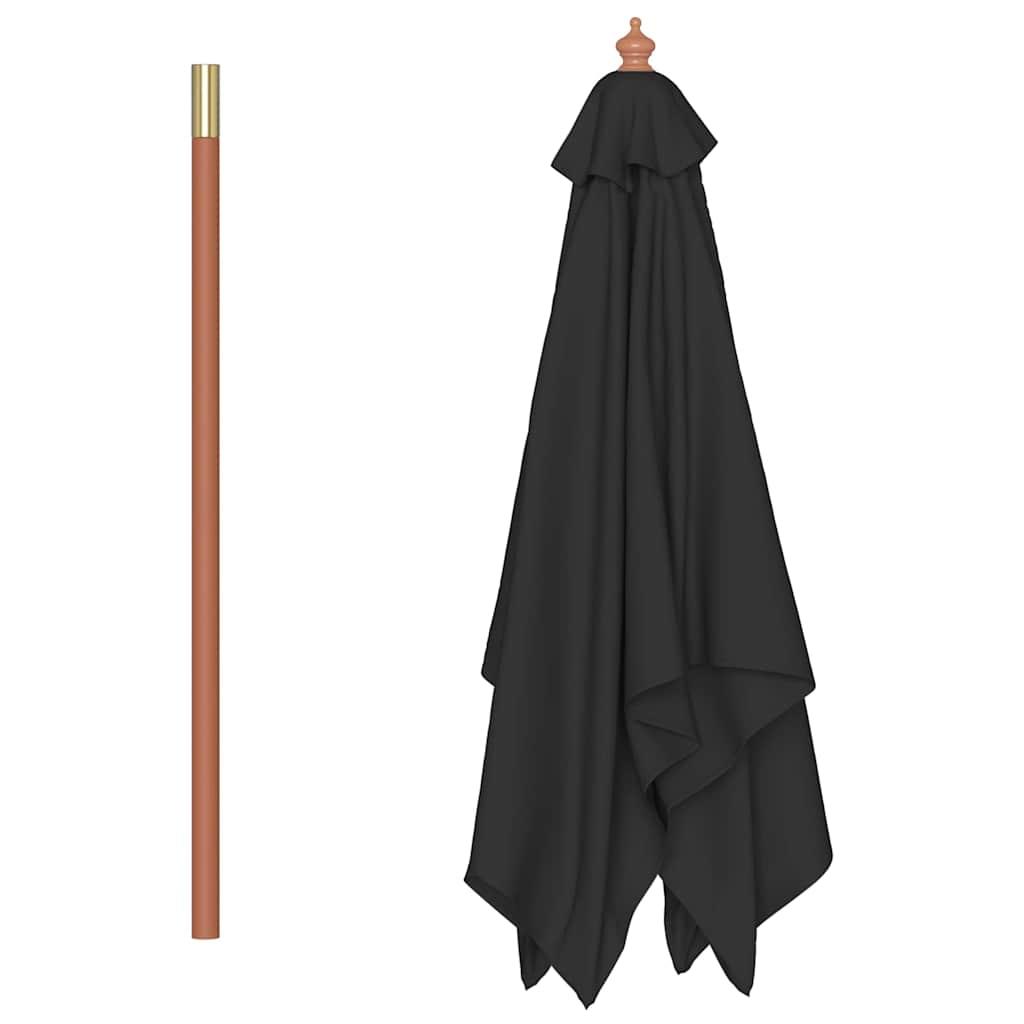 Sombrilla de jardín con palo de madera 350 cm gris antracita