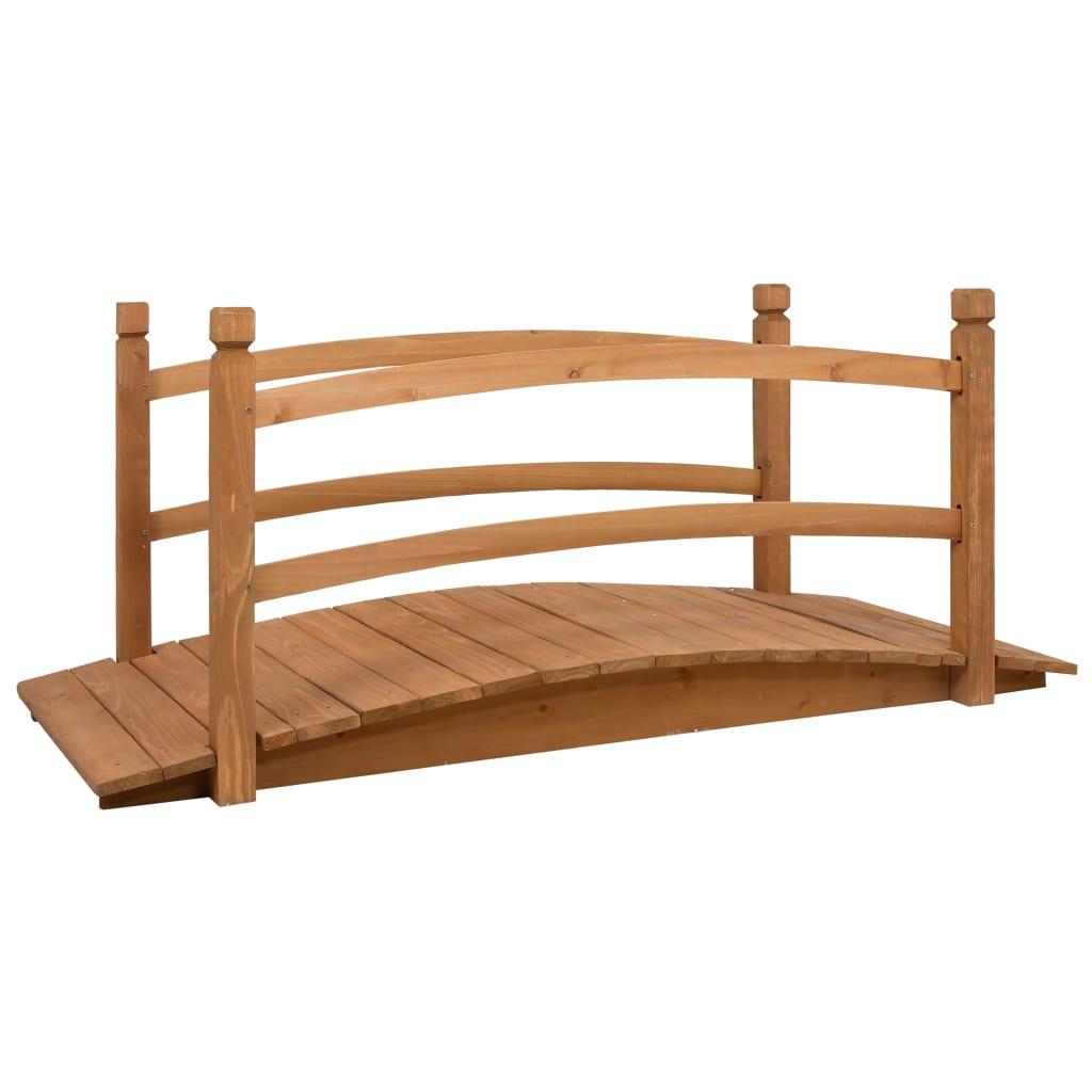 Puente de jardín madera maciza de abeto gris 140x60x56 cm