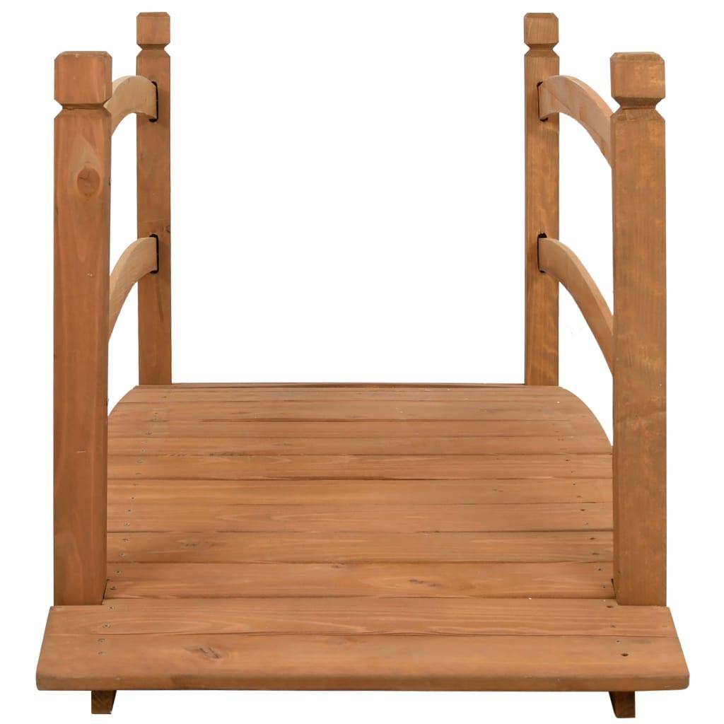Puente de jardín madera maciza de abeto gris 140x60x56 cm
