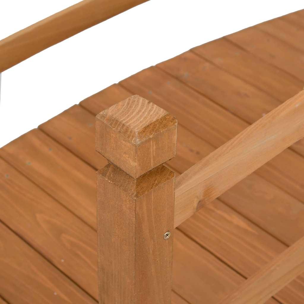 Puente de jardín madera maciza de abeto gris 140x60x56 cm