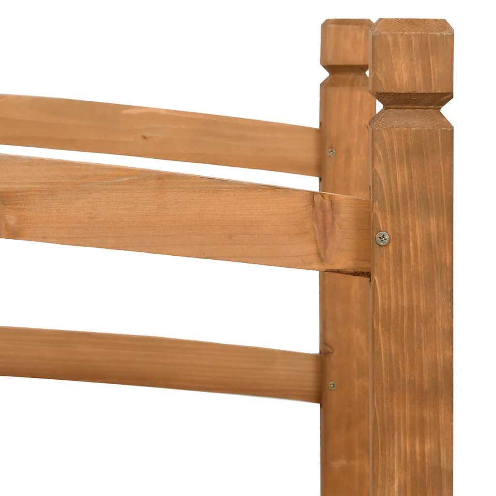 Puente de jardín madera maciza de abeto gris 140x60x56 cm