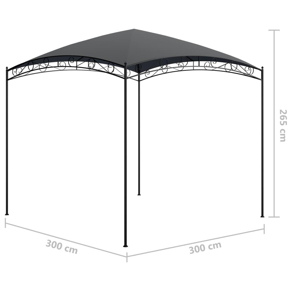 Cenador gris antracita 384x281x270 cm 180 g/m²