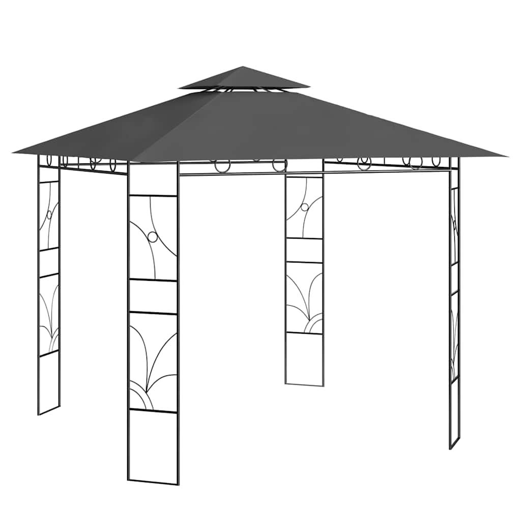 Cenador gris antracita 2,98x5,3x2,59 m 160 g/m²
