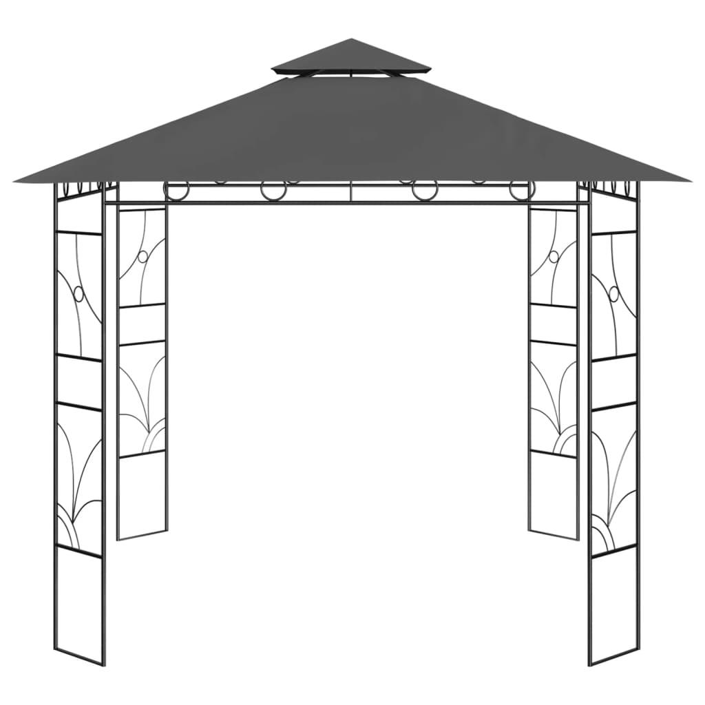 Cenador gris antracita 2,98x5,3x2,59 m 160 g/m²