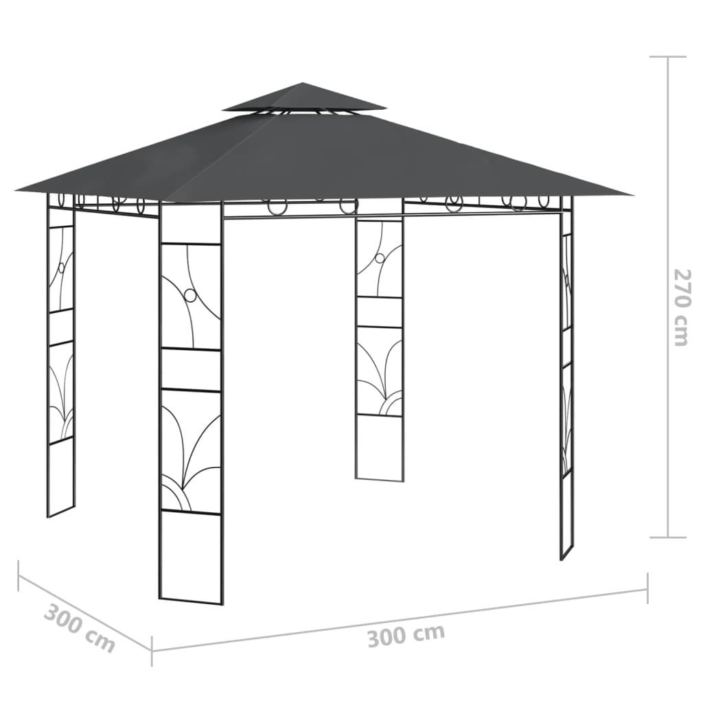 Cenador gris antracita 2,98x5,3x2,59 m 160 g/m²