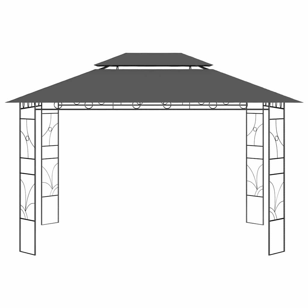 Cenador gris antracita 2,98x5,3x2,59 m 160 g/m²