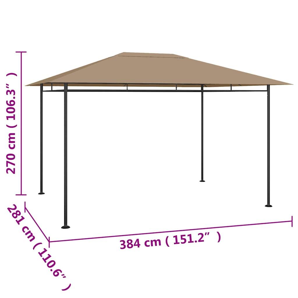 Cenador gris antracita 384x281x270 cm 180 g/m²