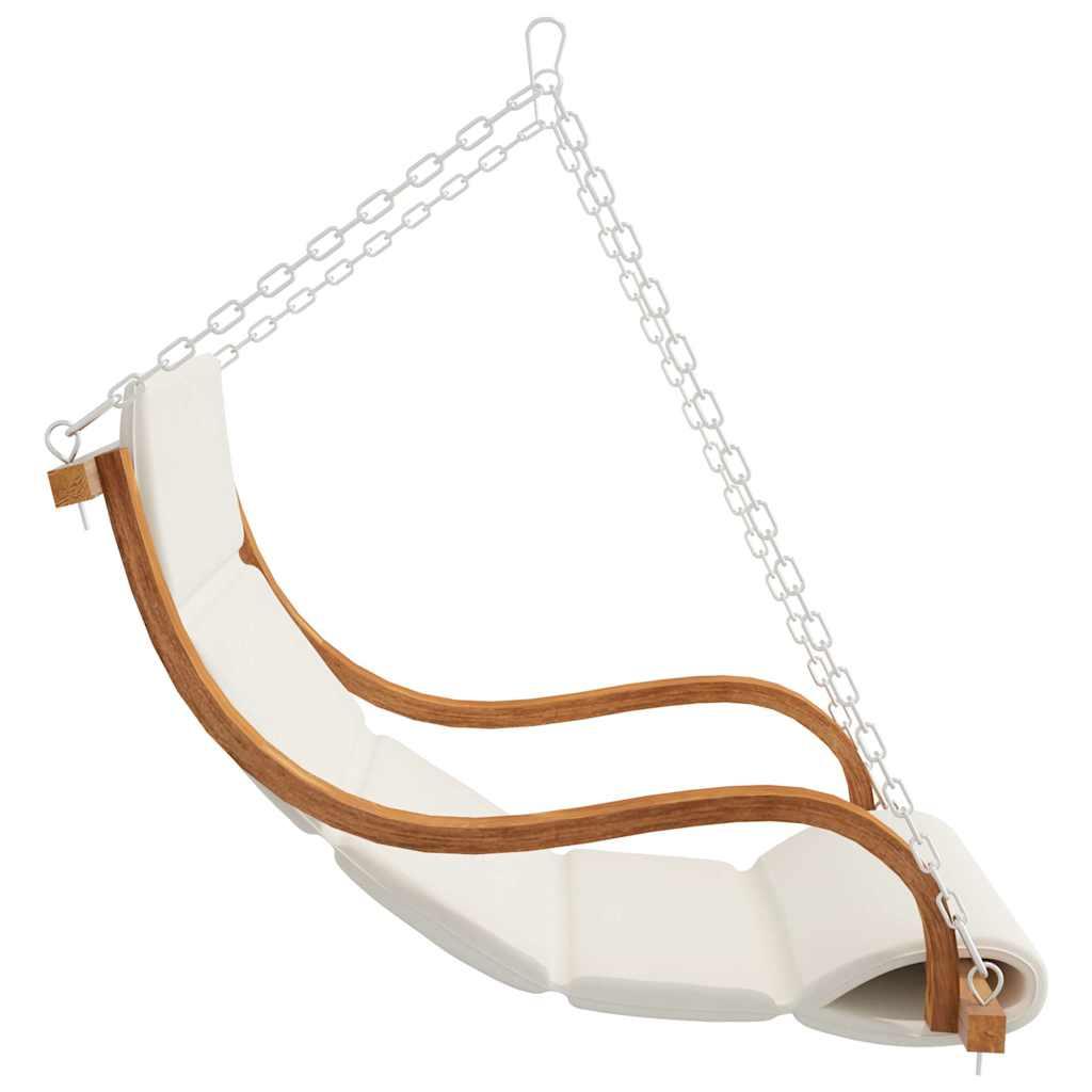 Silla columpio sin estructura con cojín madera curvada