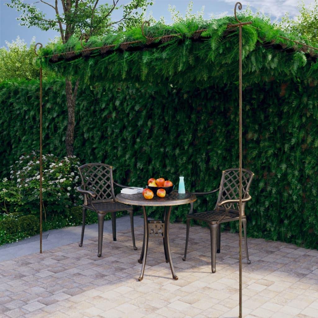 Pérgola de jardín marrón antiguo 3x3x2,5 m hierro