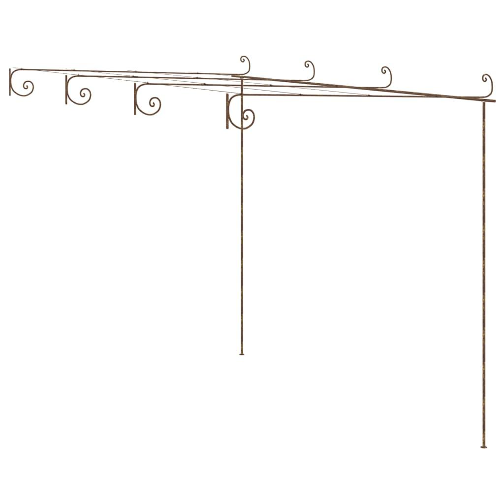 Pérgola de jardín marrón antiguo 3x3x2,5 m hierro