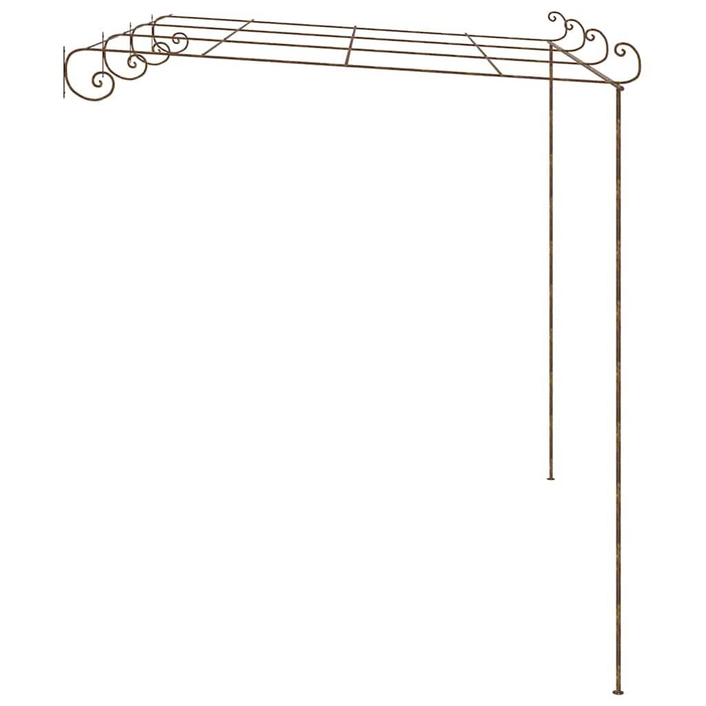 Pérgola de jardín marrón antiguo 3x3x2,5 m hierro