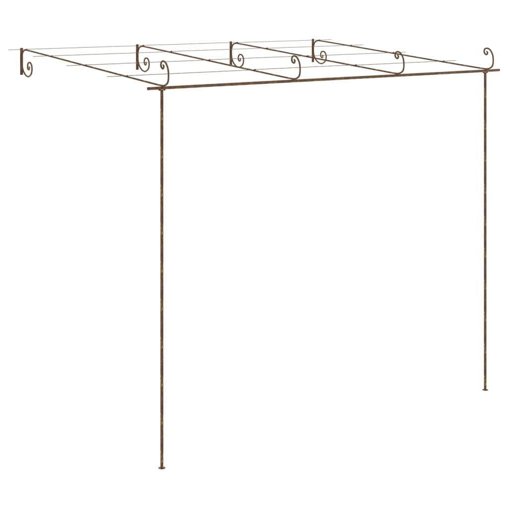 Pérgola de jardín marrón antiguo 3x3x2,5 m hierro