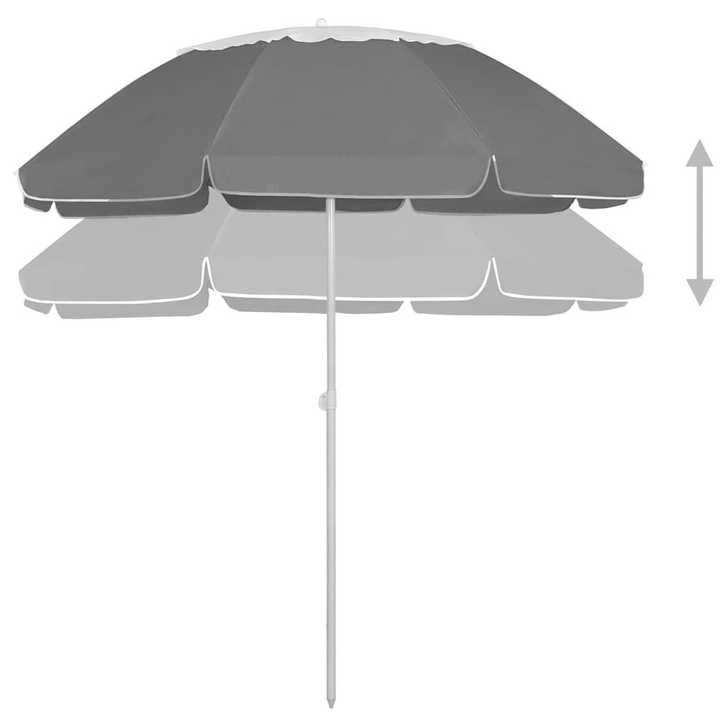 Sombrilla de playa gris antracita 200x125 cm