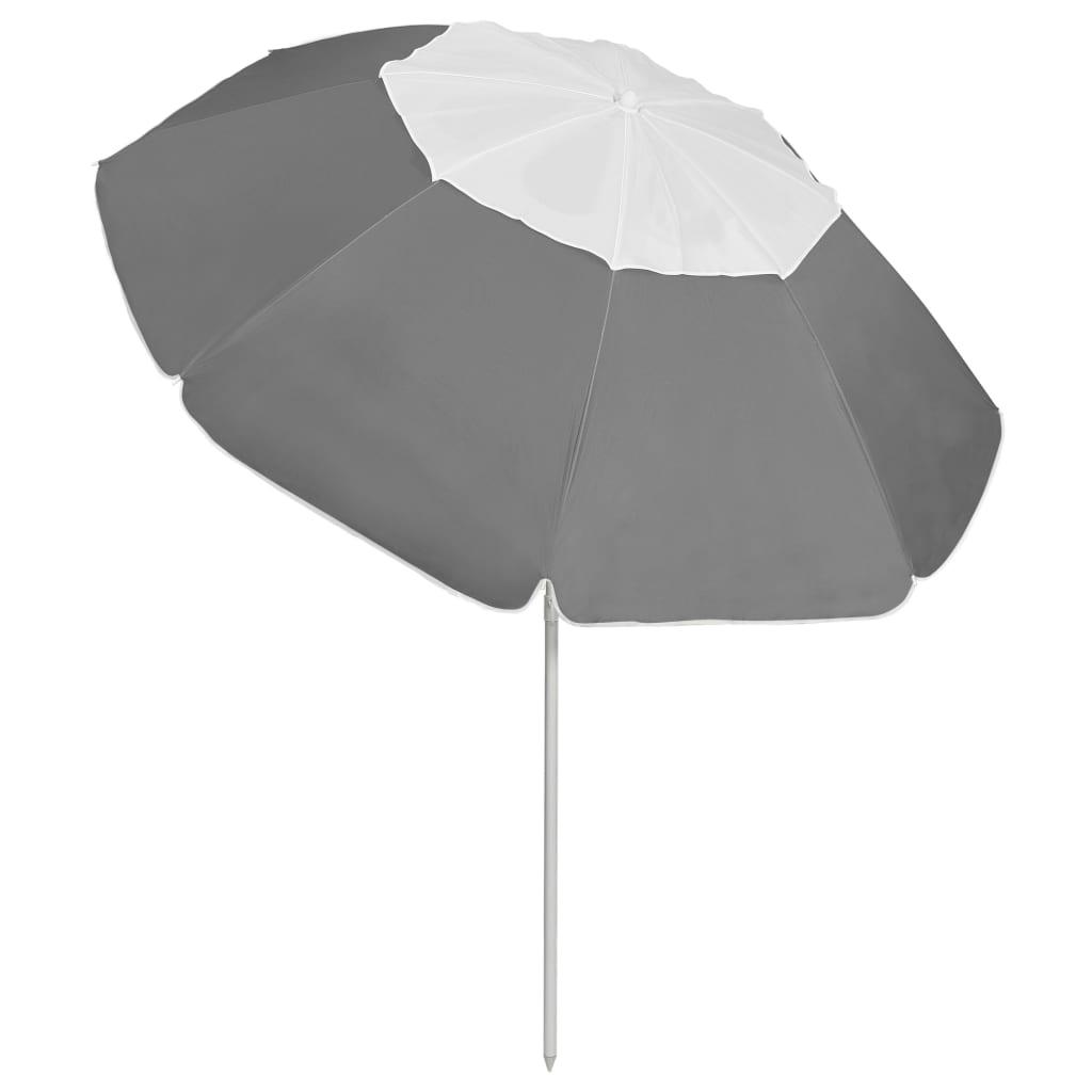Sombrilla de playa gris antracita 200x125 cm