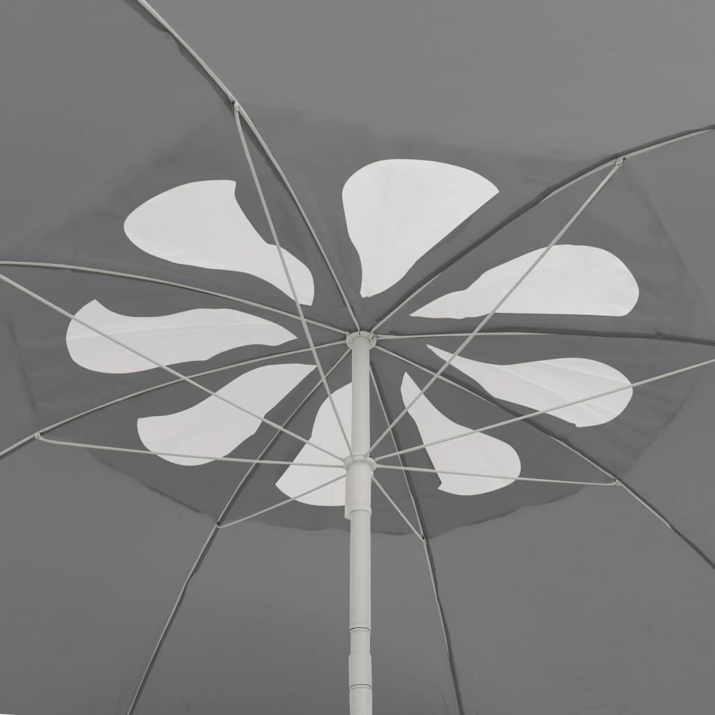 Sombrilla de playa gris antracita 200x125 cm