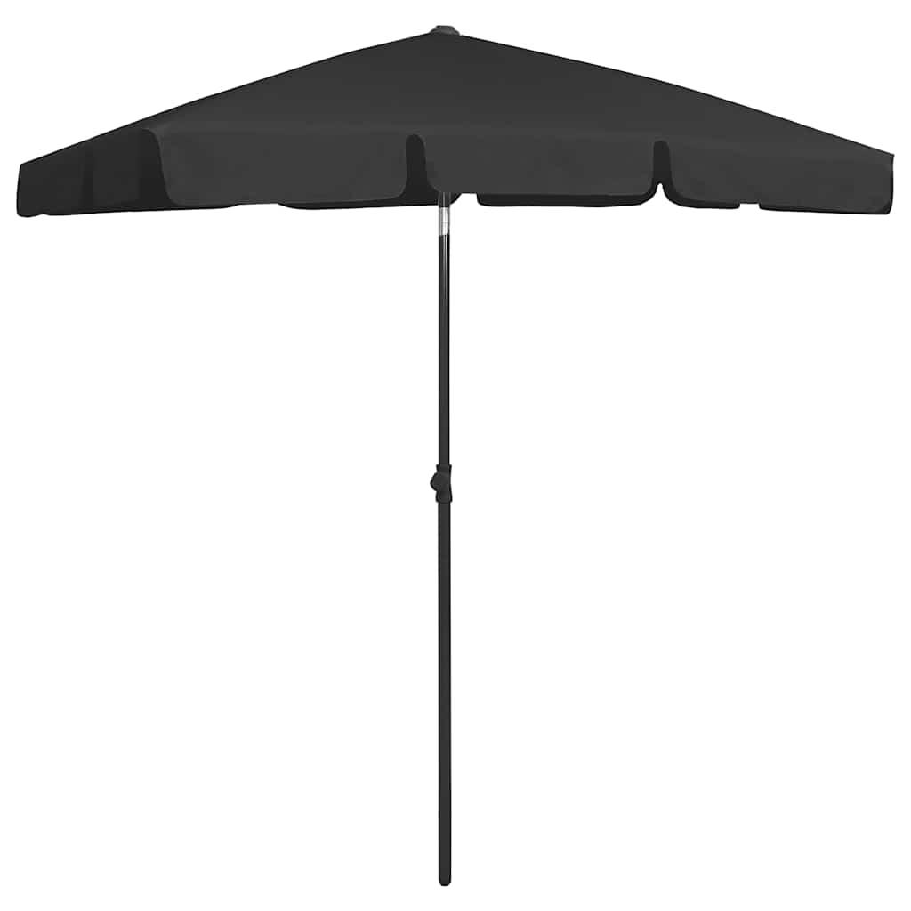 Sombrilla de playa gris antracita 200x125 cm