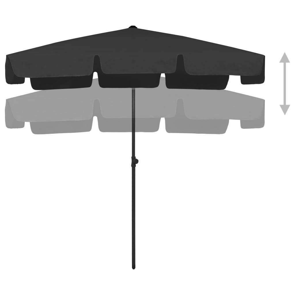 Sombrilla de playa gris antracita 200x125 cm
