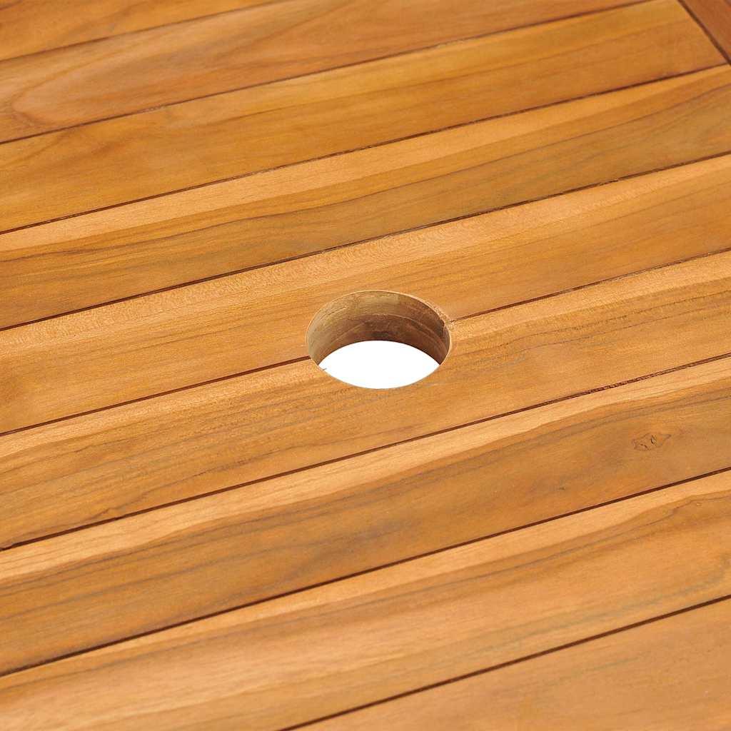 Mesa de jardín de madera maciza de teca 150x150x76 cm