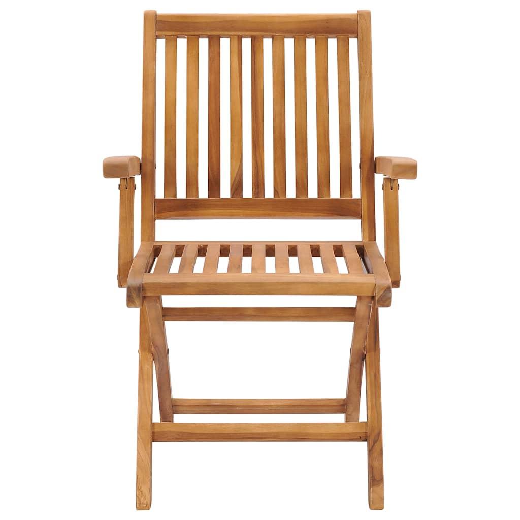Sillas plegables (2 unidades), madera maciza de teca