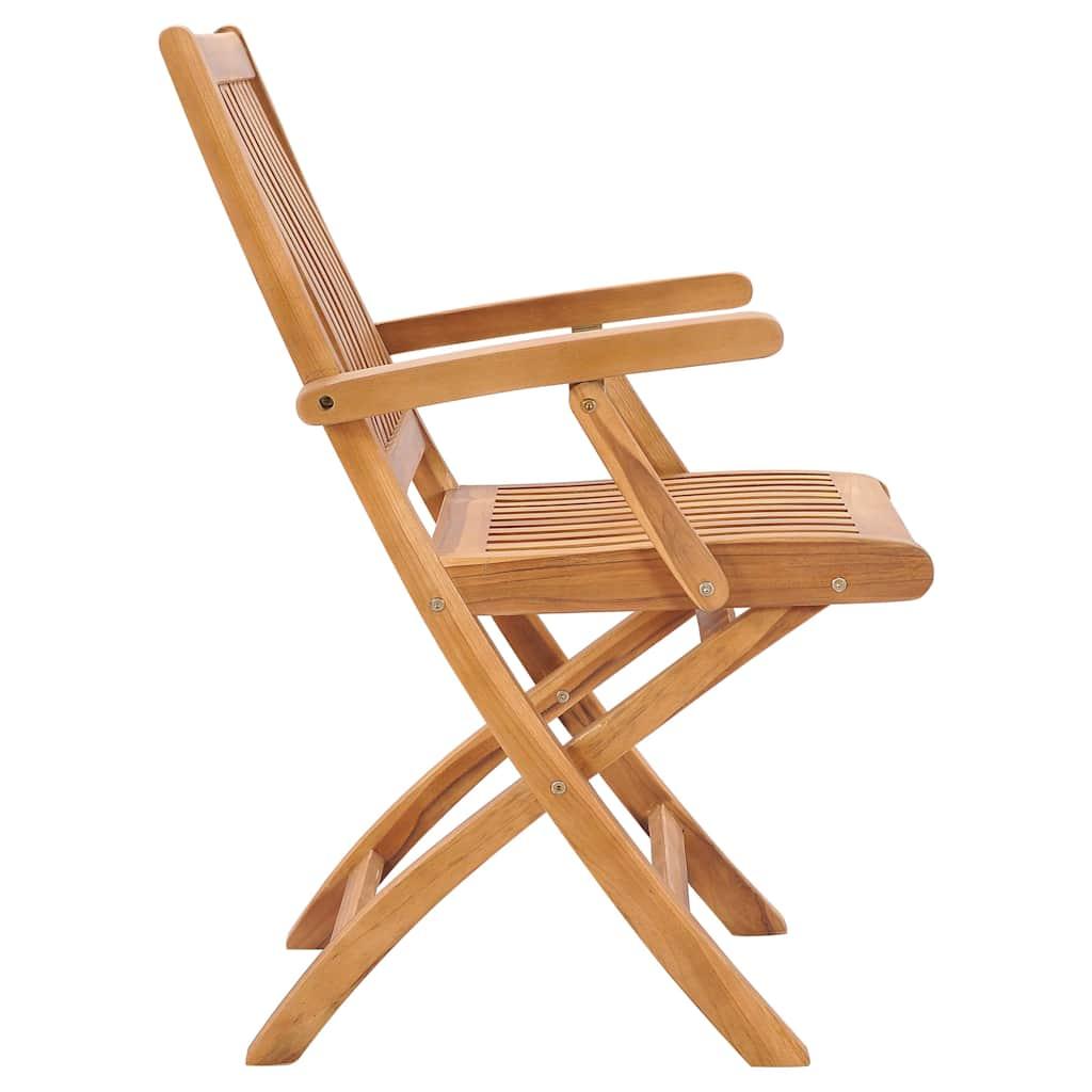 Sillas plegables (2 unidades), madera maciza de teca