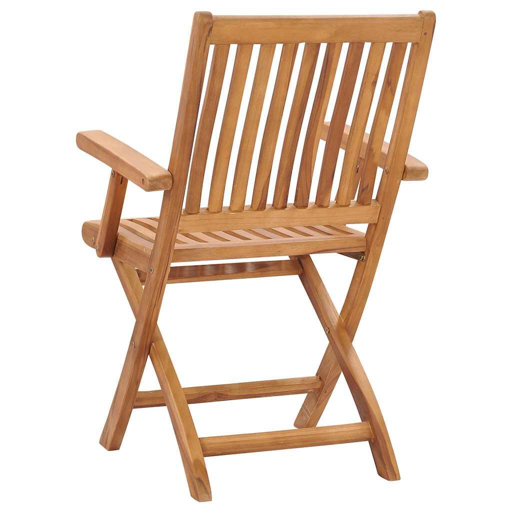 Sillas plegables (2 unidades), madera maciza de teca