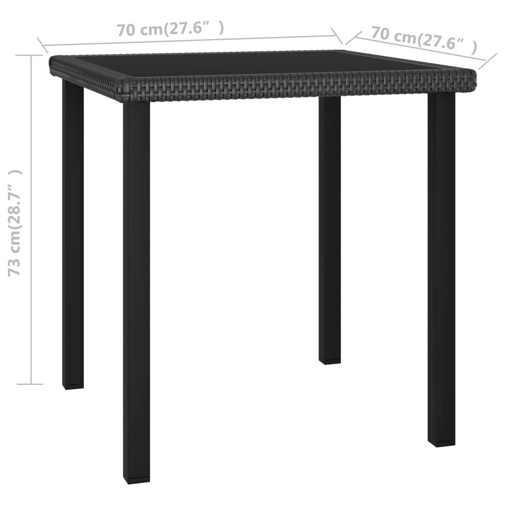Mesa de comedor para jardín ratán sintético negro 180x70x73 cm