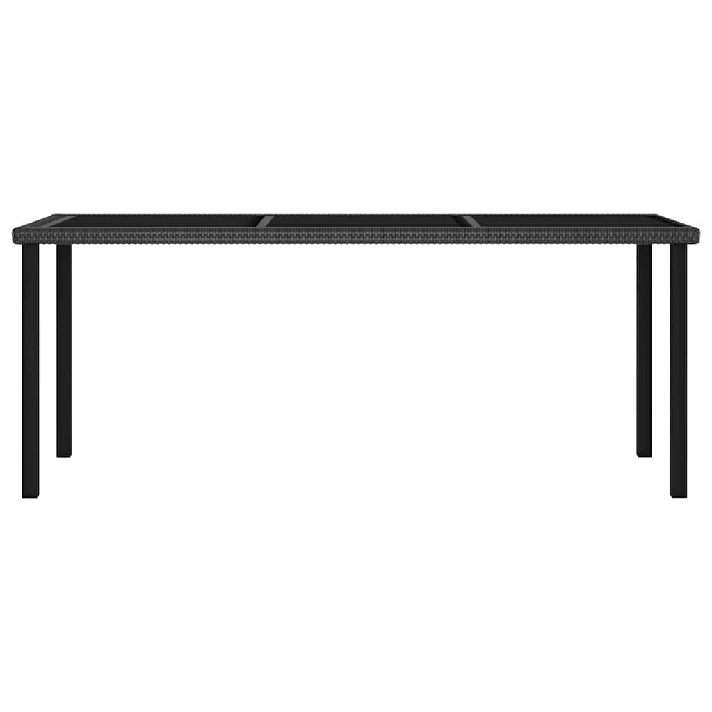 Mesa de comedor para jardín ratán sintético negro 180x70x73 cm